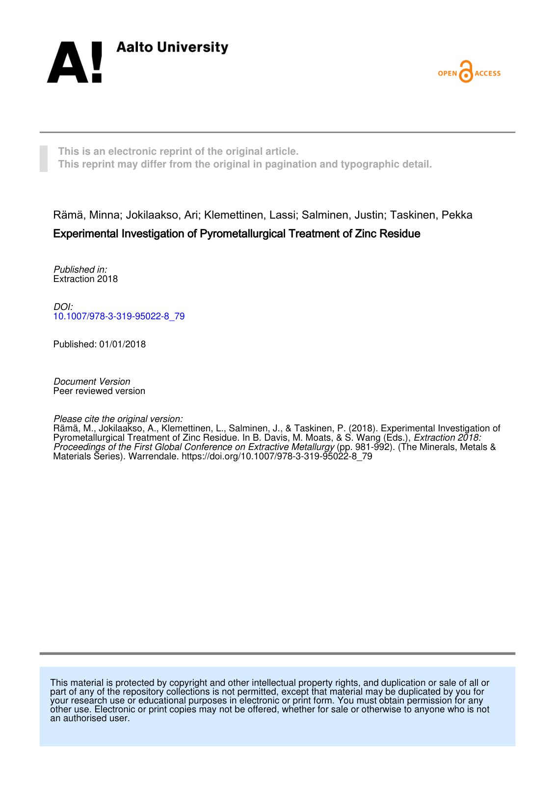 First page of Experimental Investigation of Pyrometall