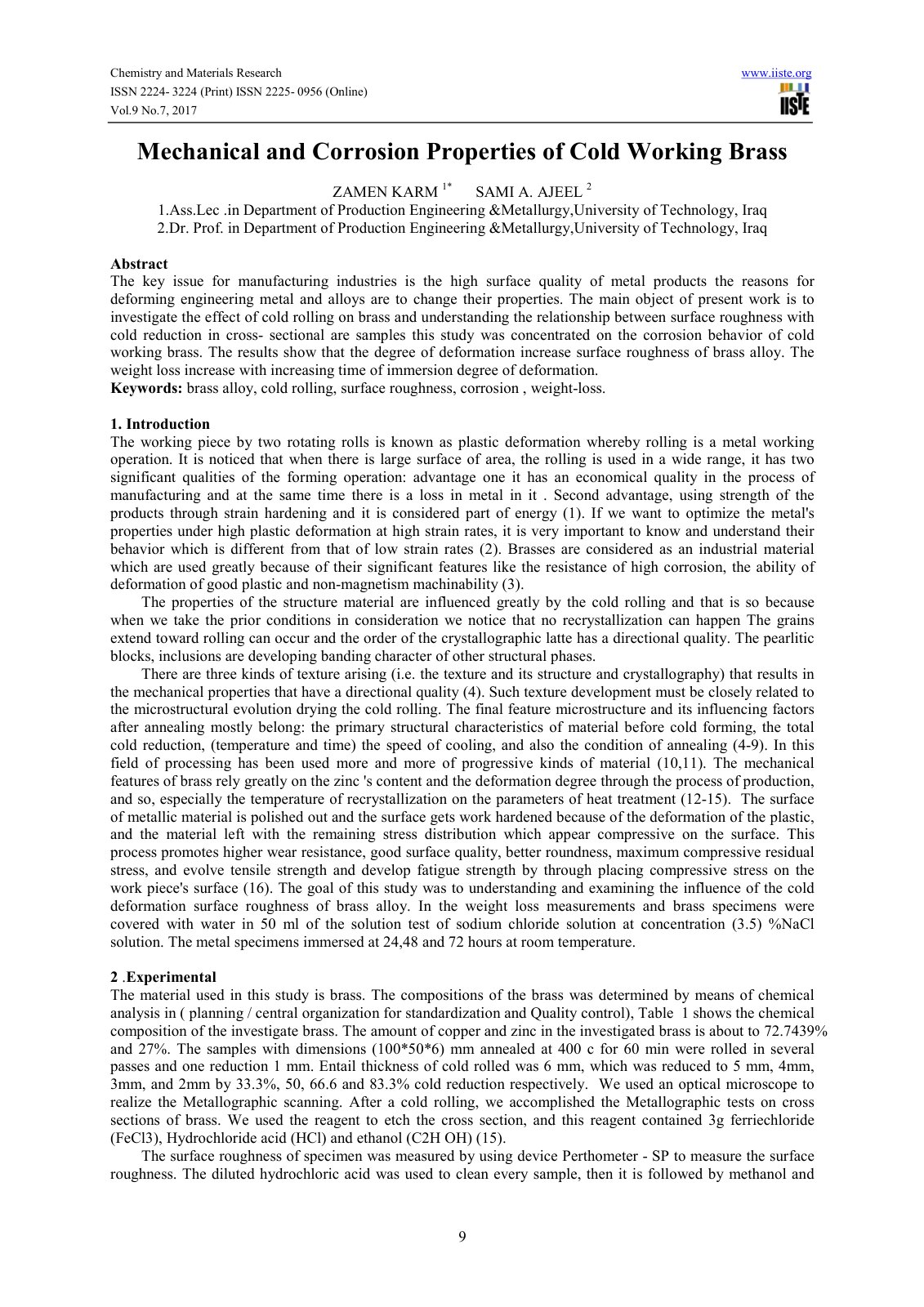 First page of Mechanical and Corrosion Properties of C
