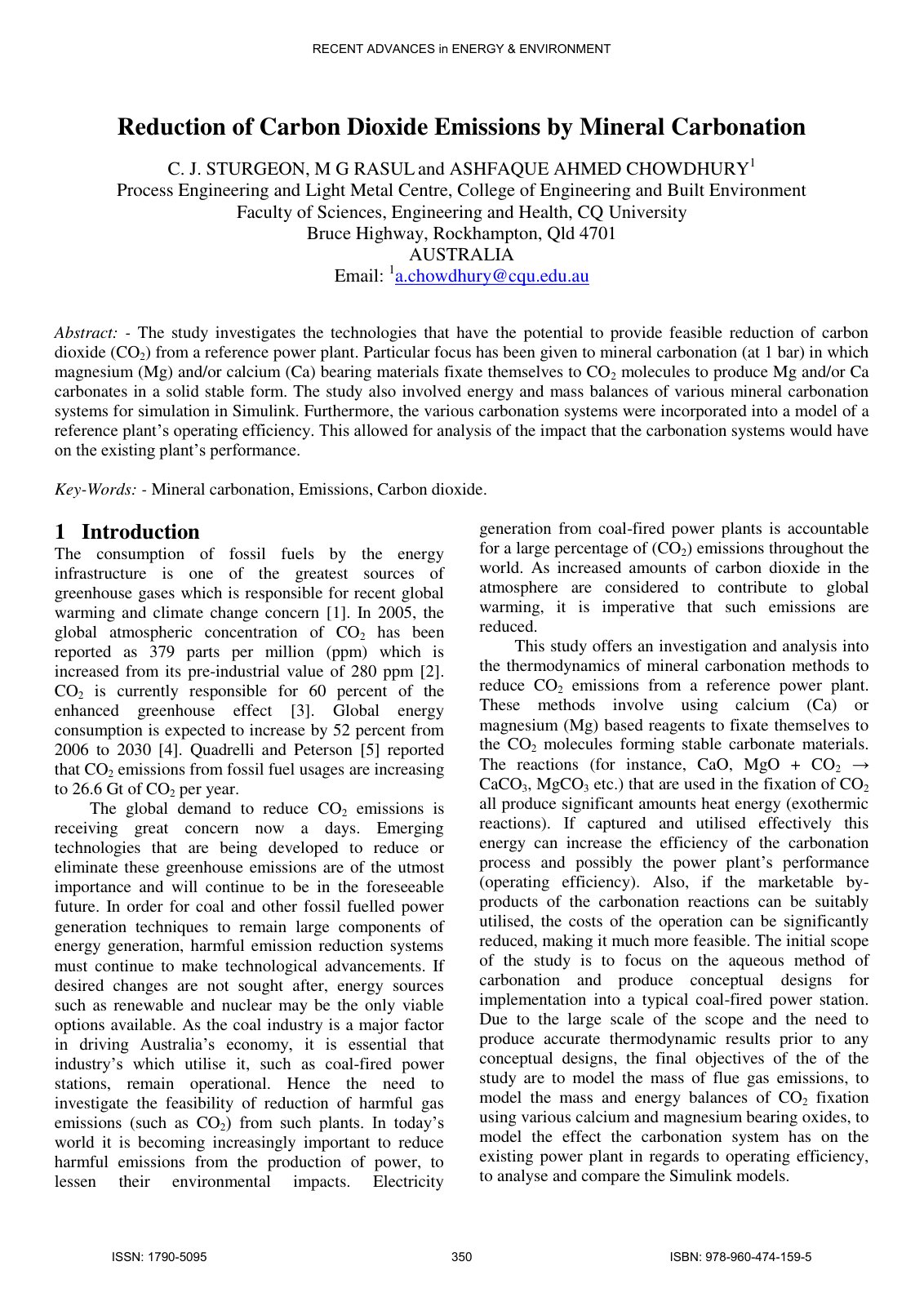 First page of Reduction of Carbon Dioxide Emissions by