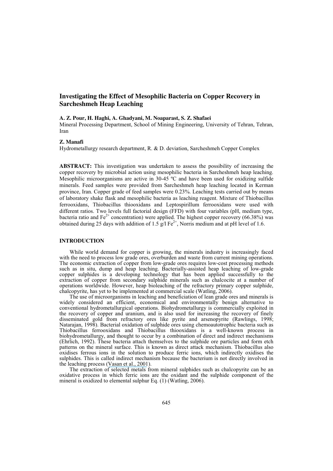 First page of Investigating the Effect of Mesophilic B