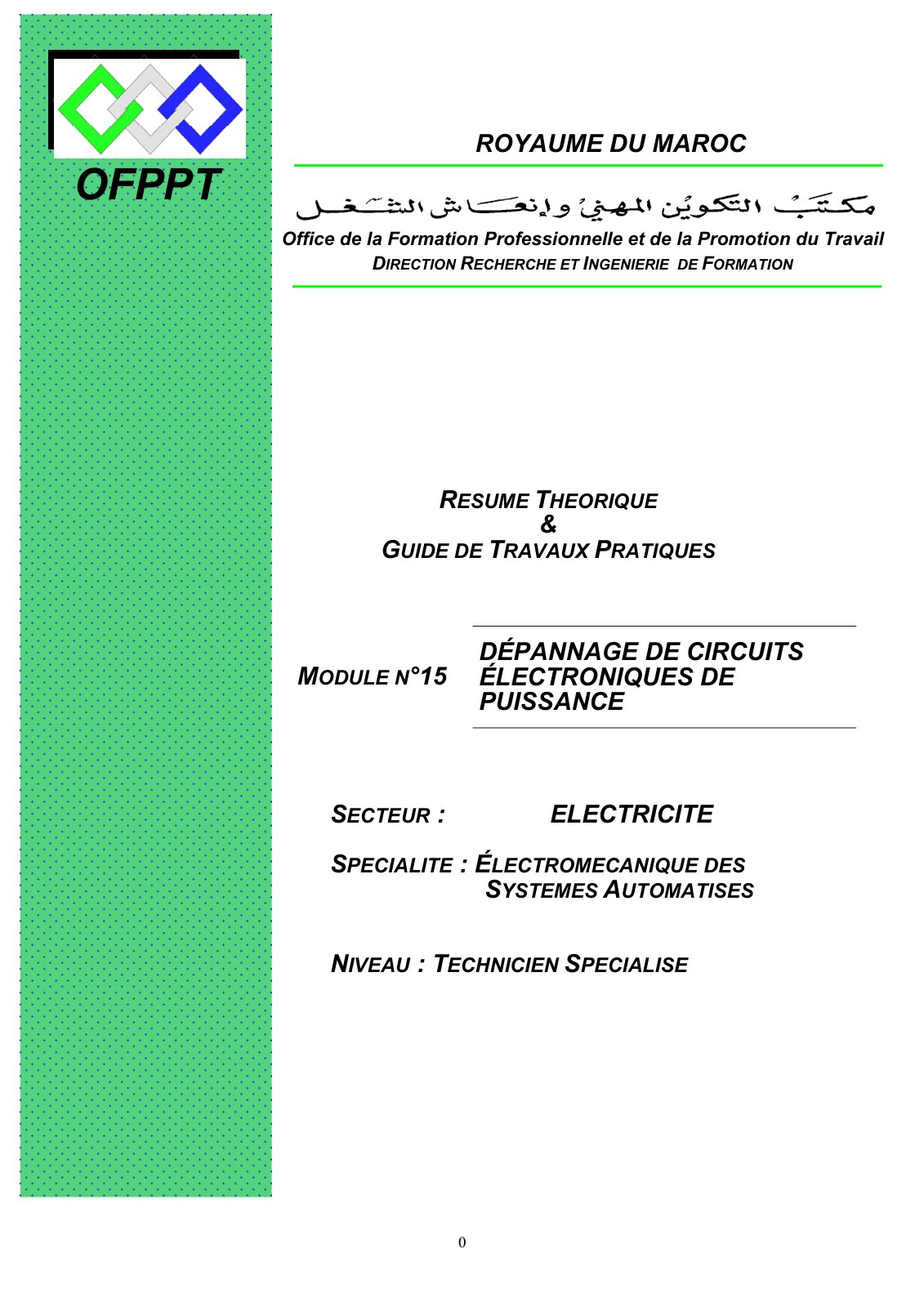 First page of Dépannage de circuits électronique de puissance