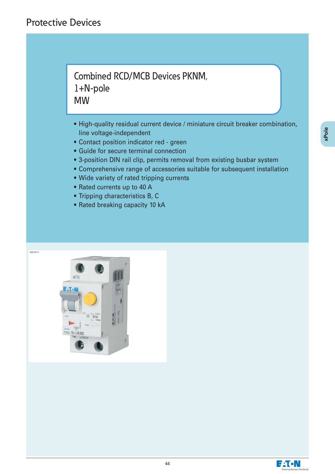 First page of High-quality residual current device / miniature circuit breaker combination