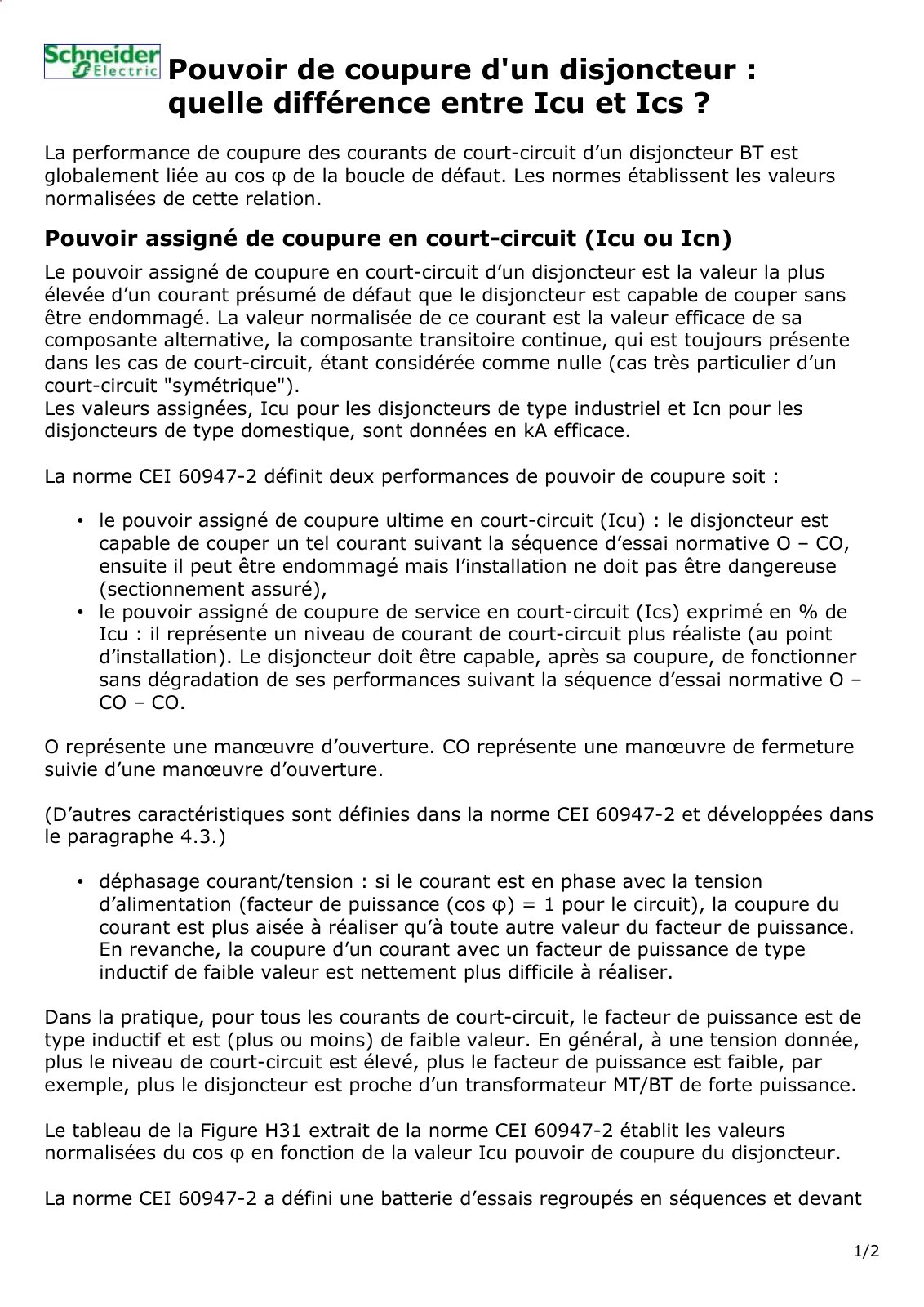 First page of pdc disjoncteur