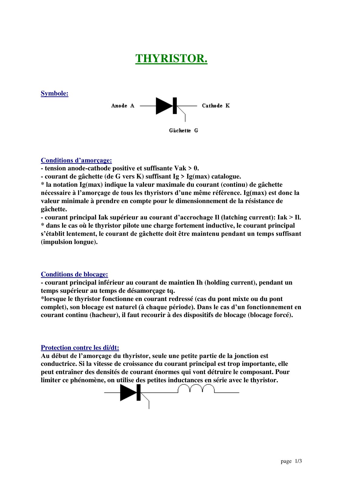 First page of thyristor
