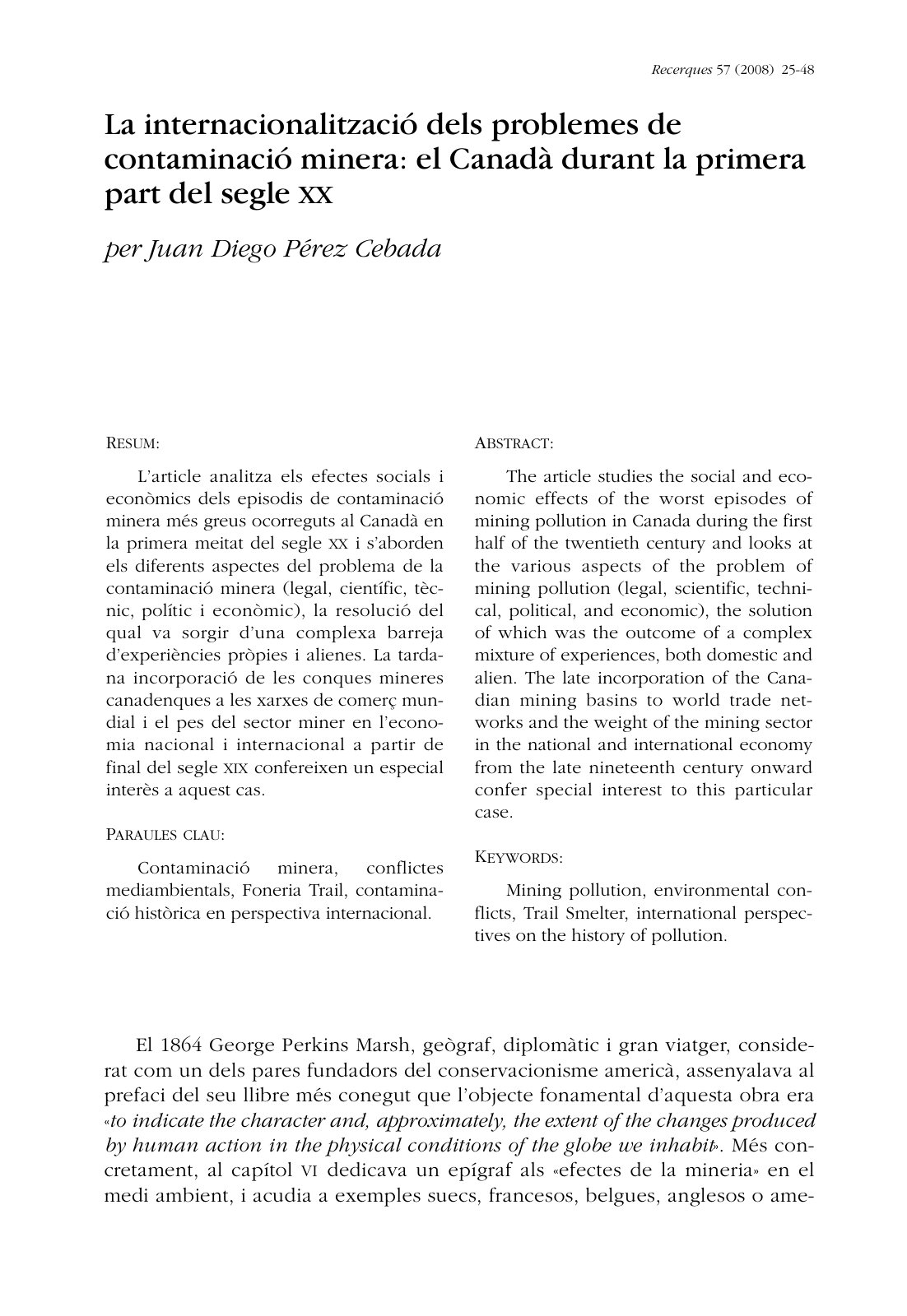 First page of La internacionalitzacio dels problemes d
