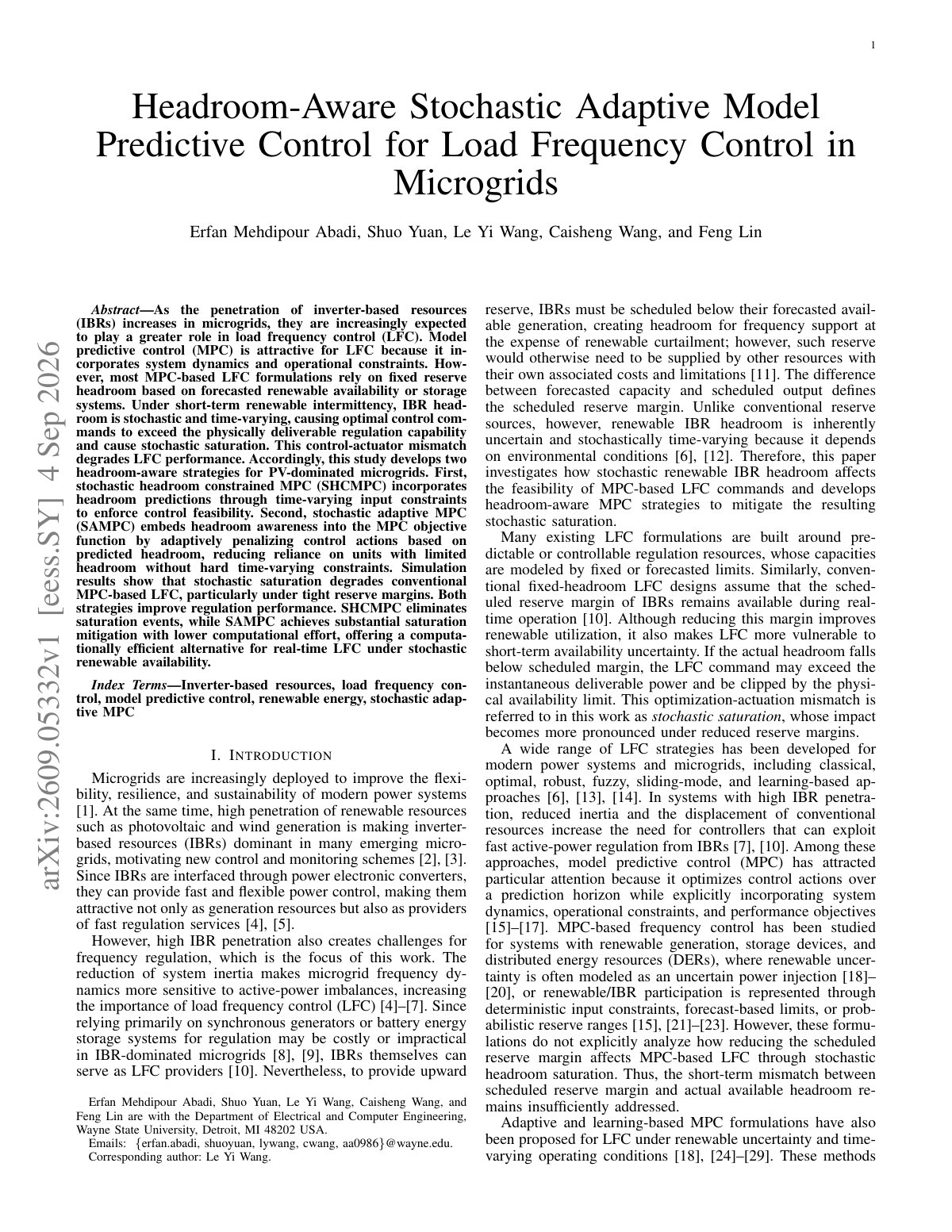First page of 2026 Abadi Microgrid Load Frequency Control