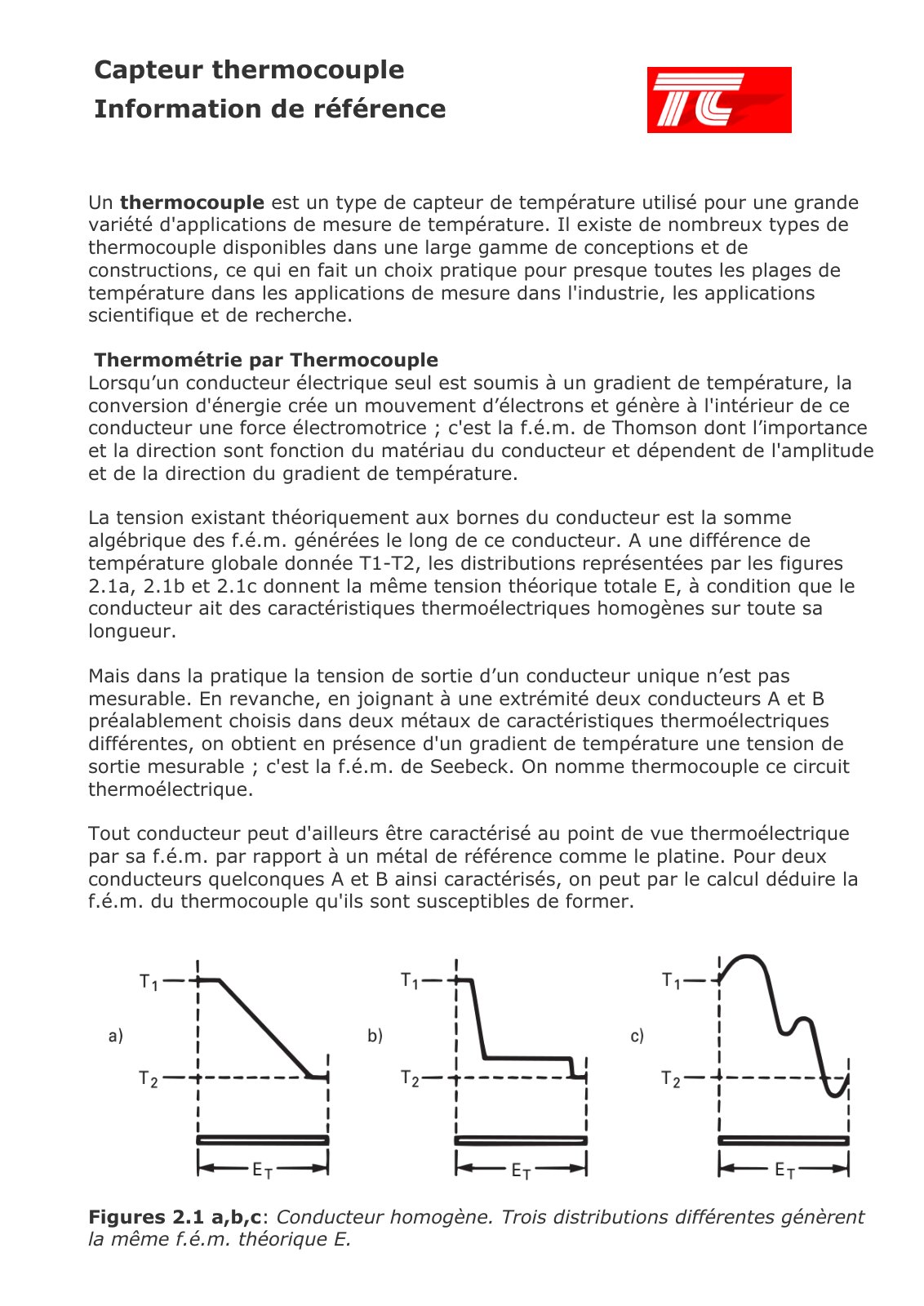 First page of thermocouples