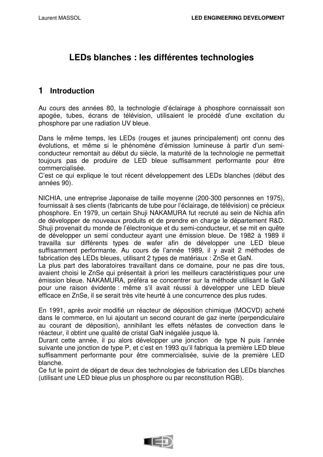 First page of leds blanches