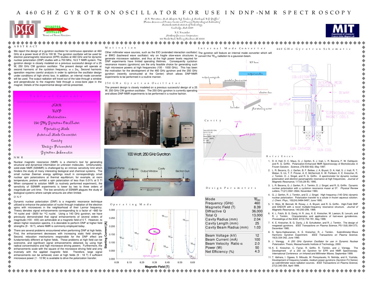 First page of A 460 GHz gyrotron oscillator for use in