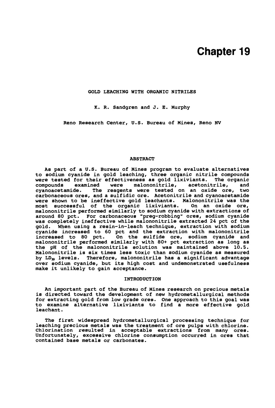 First page of Gold Leaching with Organic Nitriles