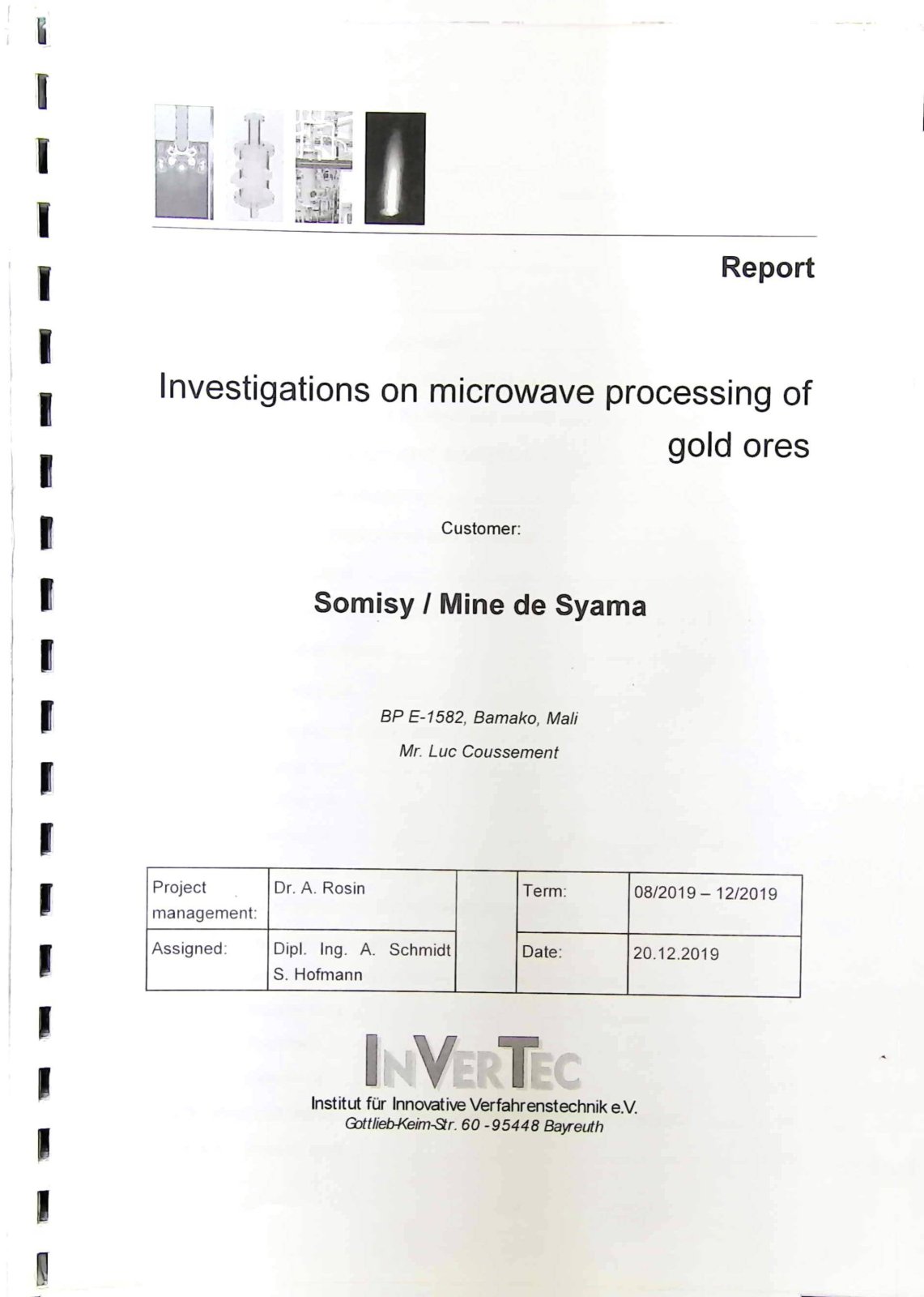 First page of Investigations on microwave processing of gold ores