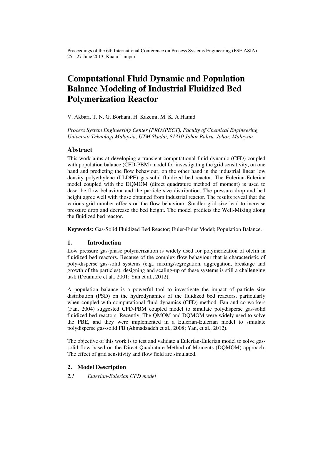 First page of 221617056 CFD and PBM of Fluidized Bed