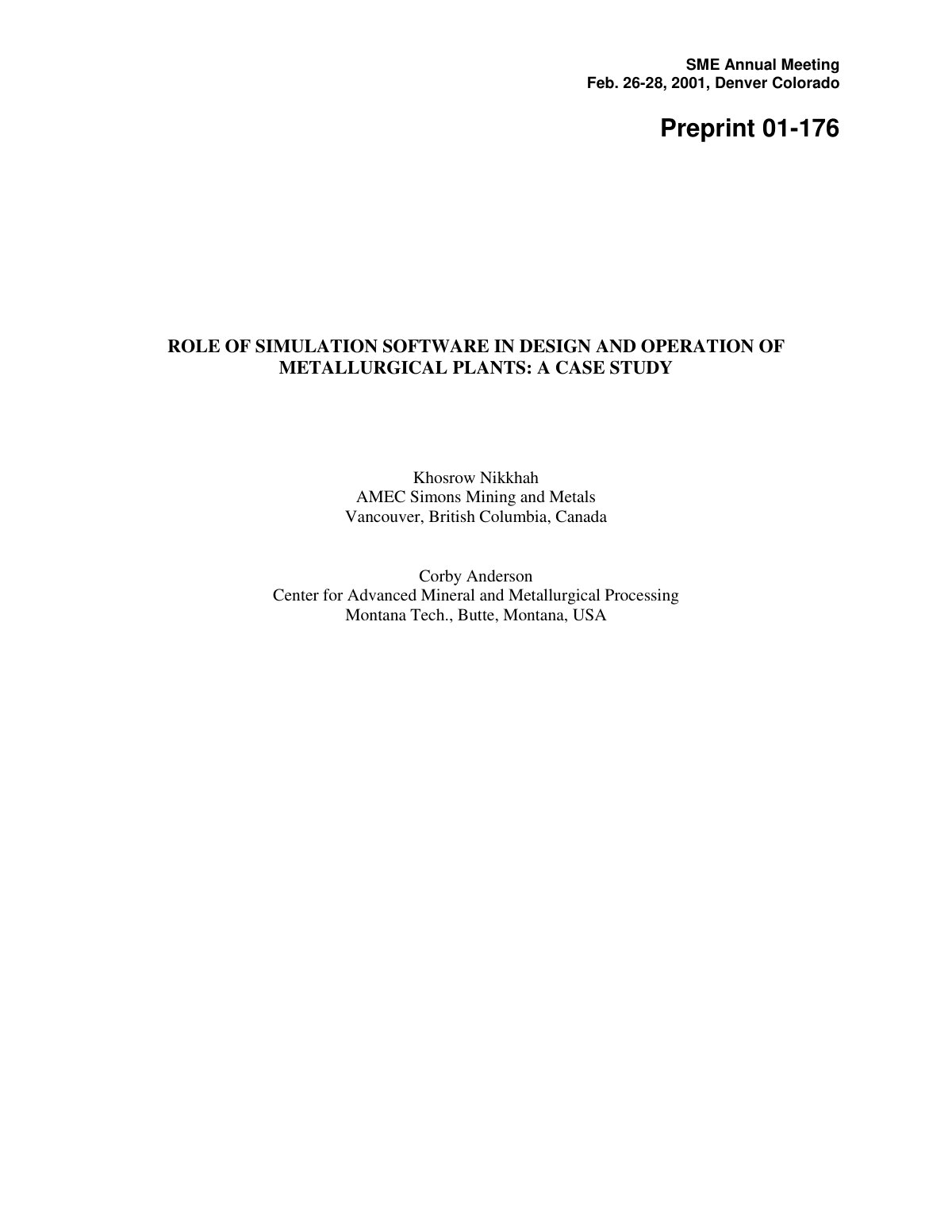 First page of Role of Simulation Software in Design an