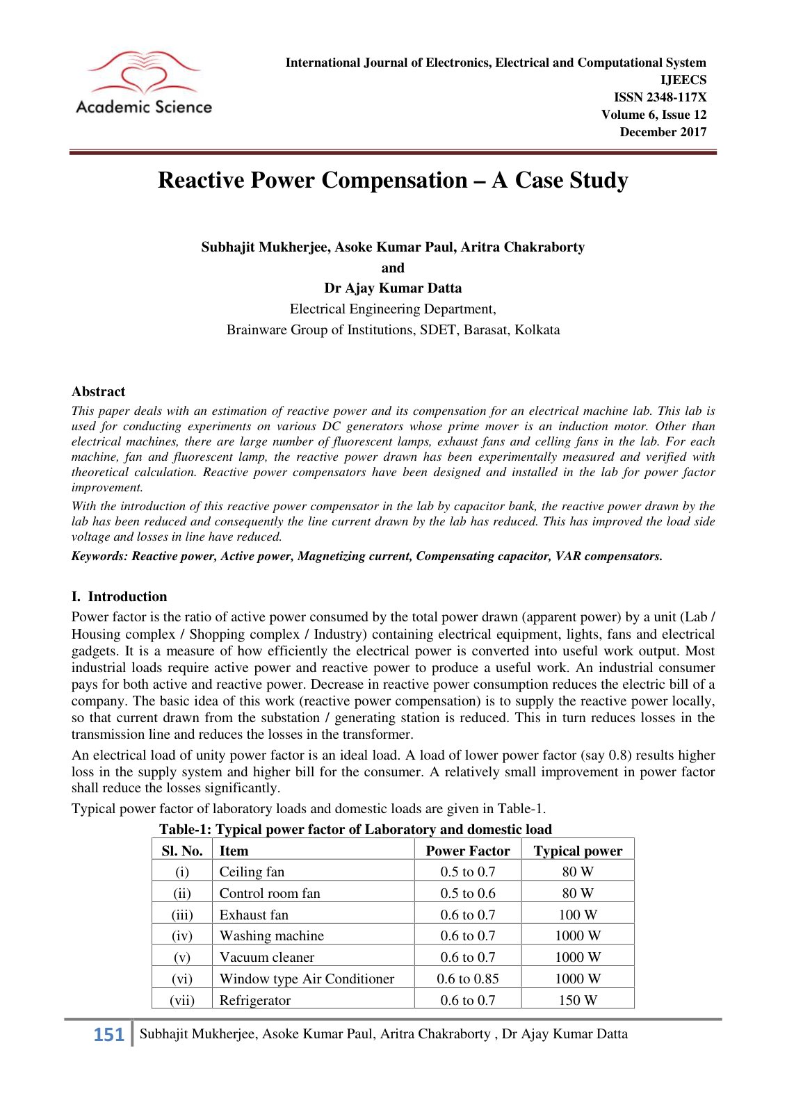 First page of 51 Reactive Power Compensation A Case St