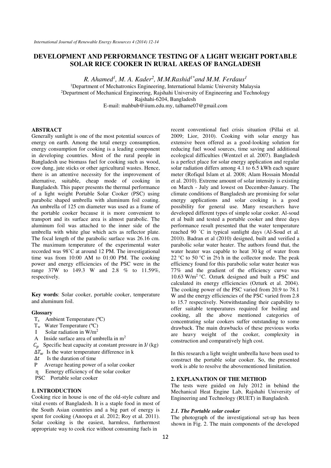 First page of DEVELOPMENT AND PERFORMANCE TESTING OF A