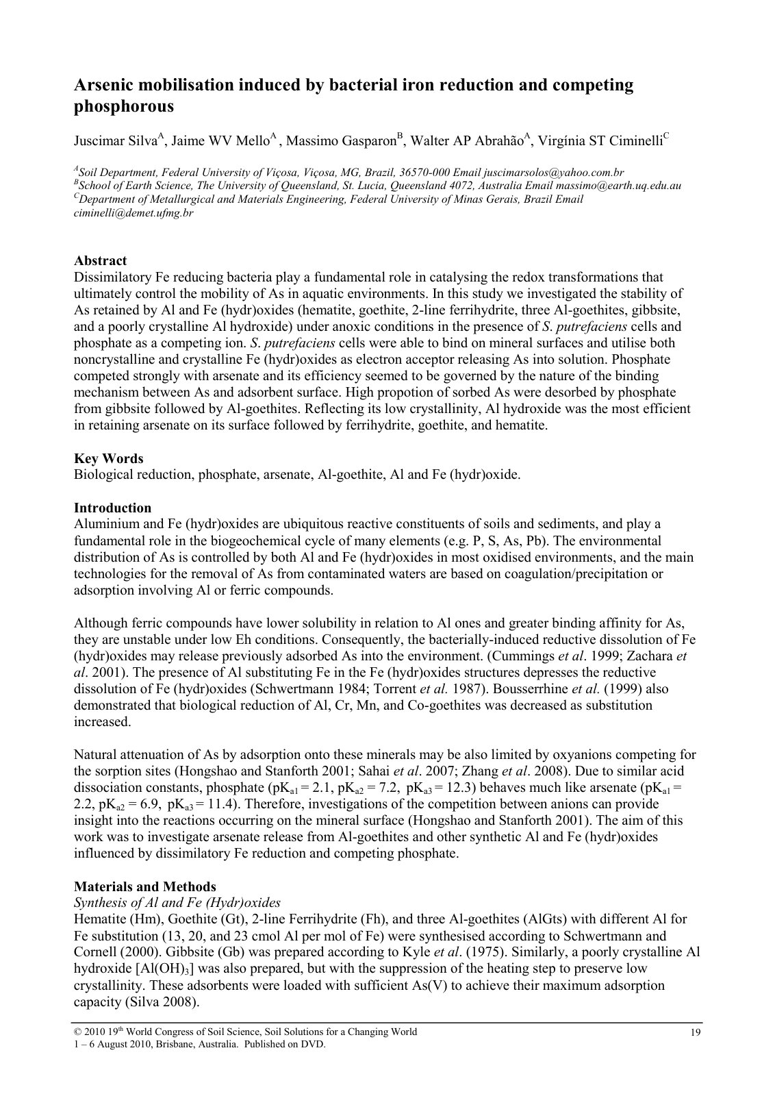 First page of Arsenic mobilisation induced by bacteria