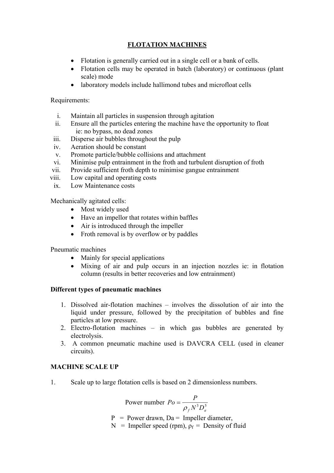 First page of L7    Flotation machines