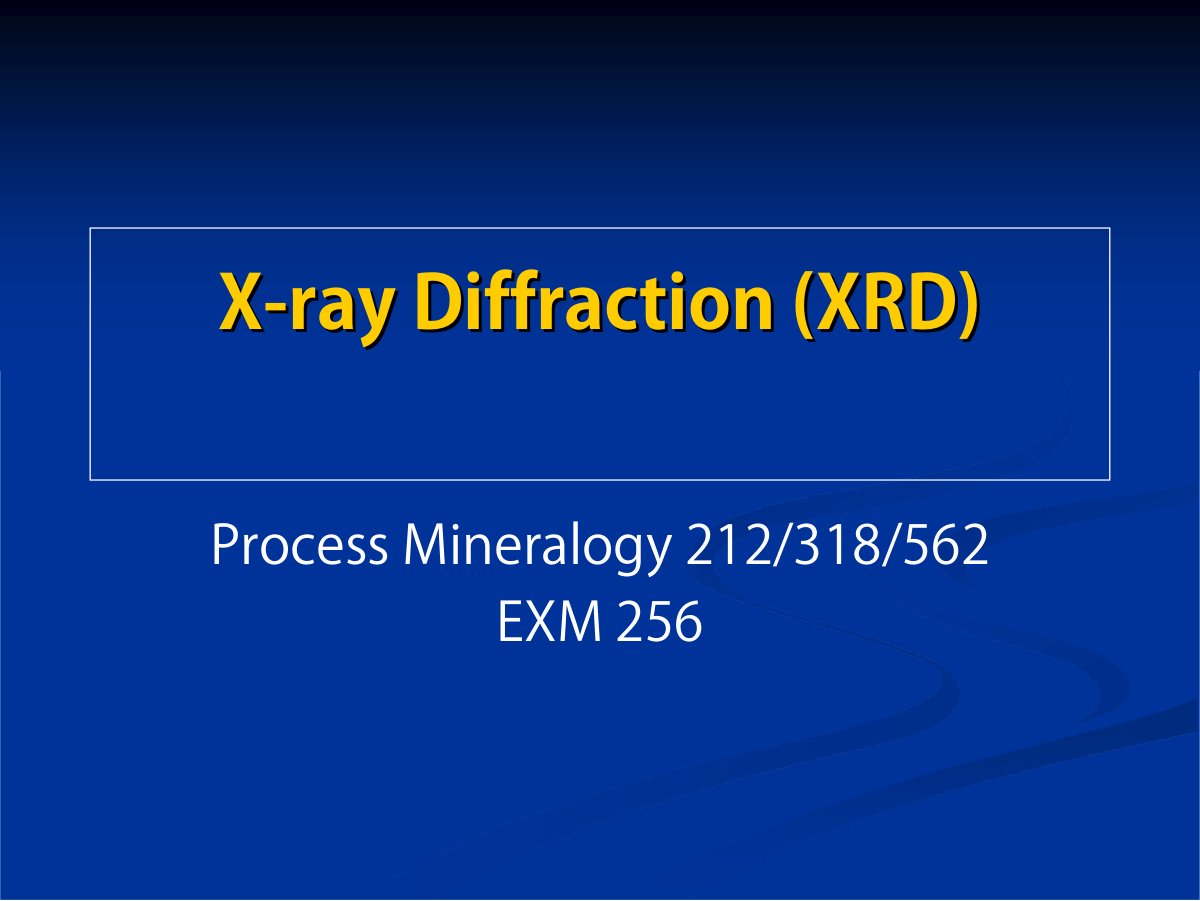 First page of 8. X RAY DIFFRACTION   Slides