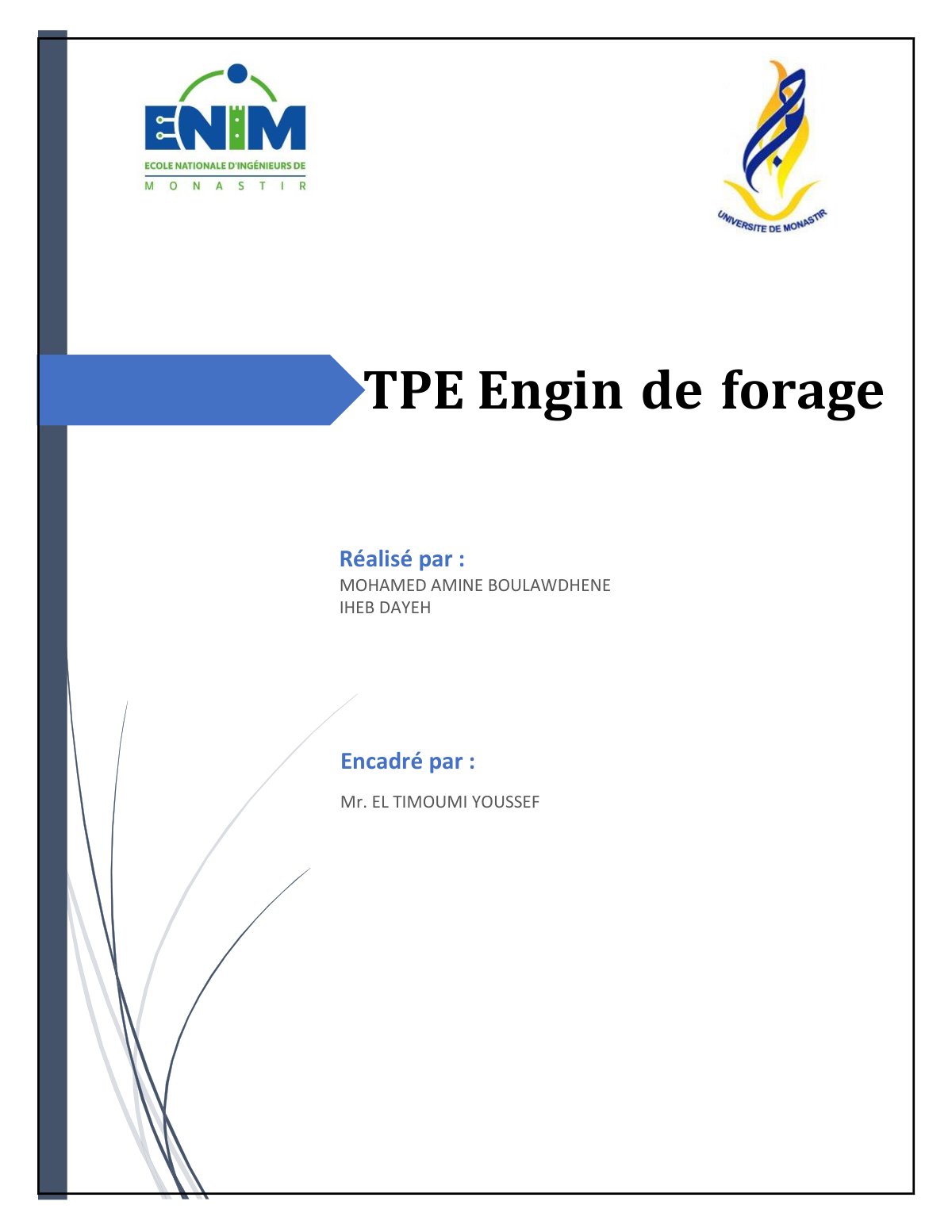 First page of TPE Engin de forage