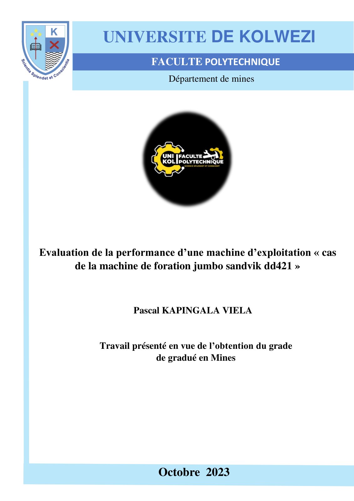 First page of Pascal KAPINGALA VIELA 