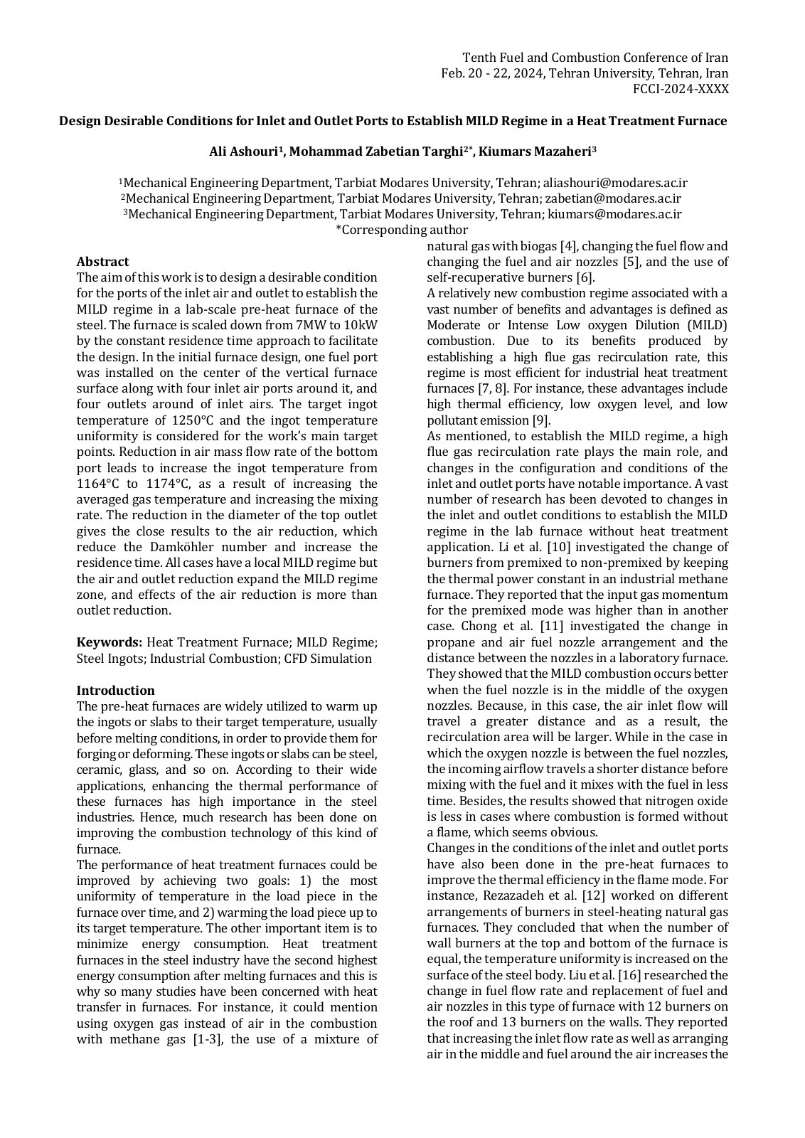First page of Design Desirable Conditions for Inlet an