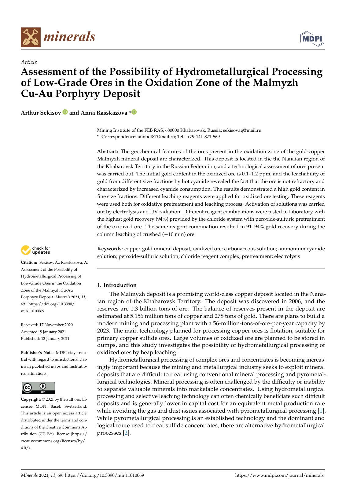 First page of Assessment of the Possibility of Hydrome