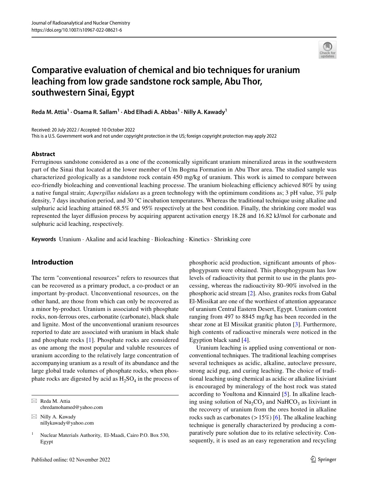 First page of Comparative evaluation of chemical and b