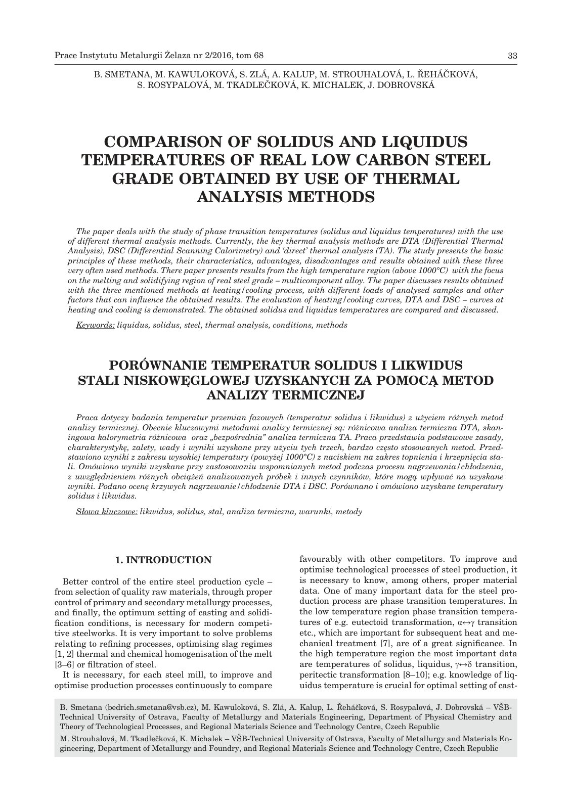 First page of Comparison of solidus and liquidus tempe