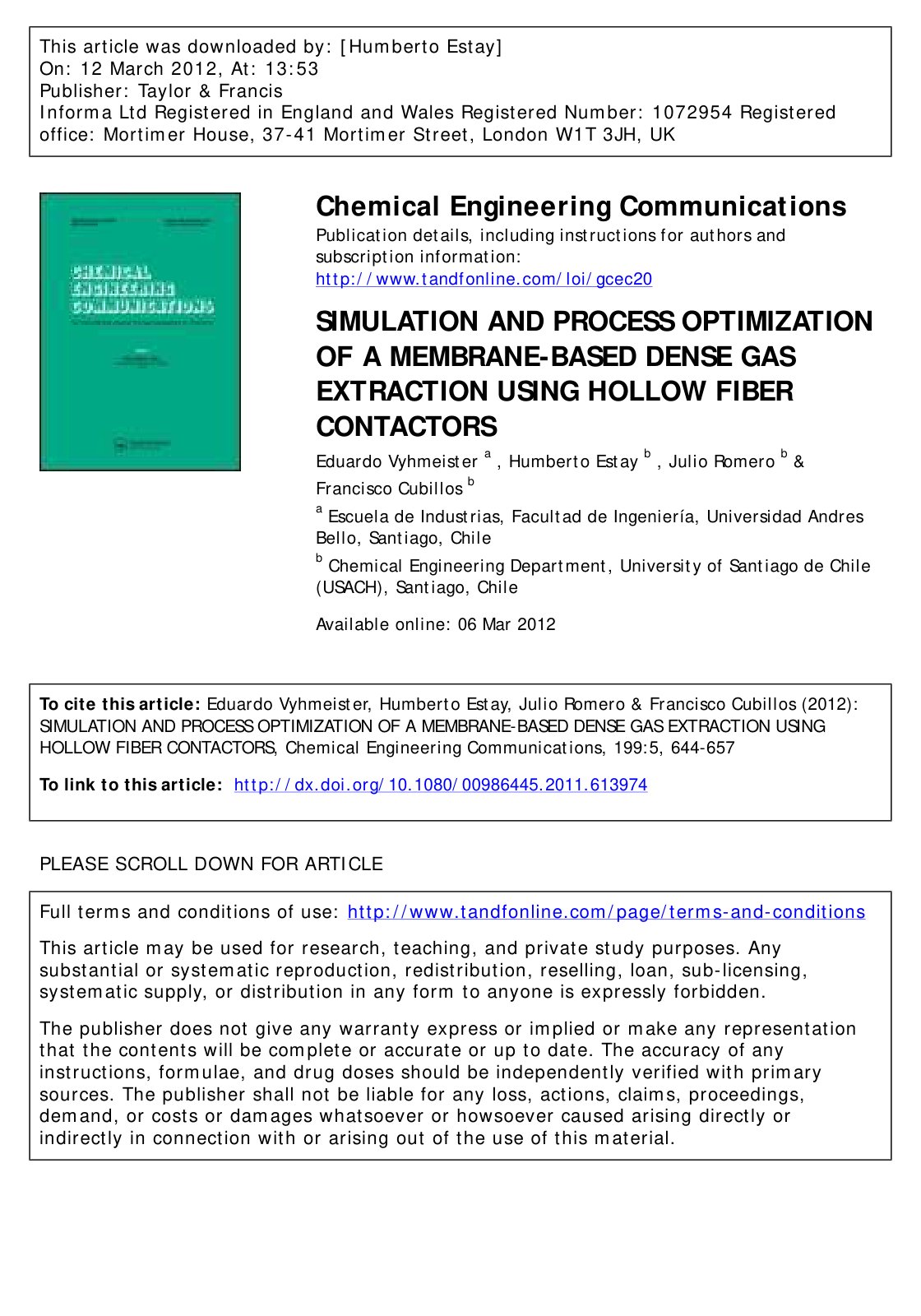 First page of SIMULATION AND PROCESS OPTIMIZATION OF A
