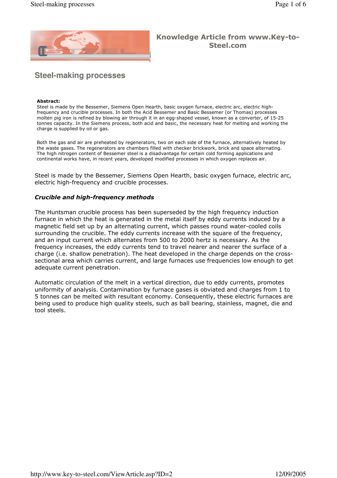 First page of steel.converter