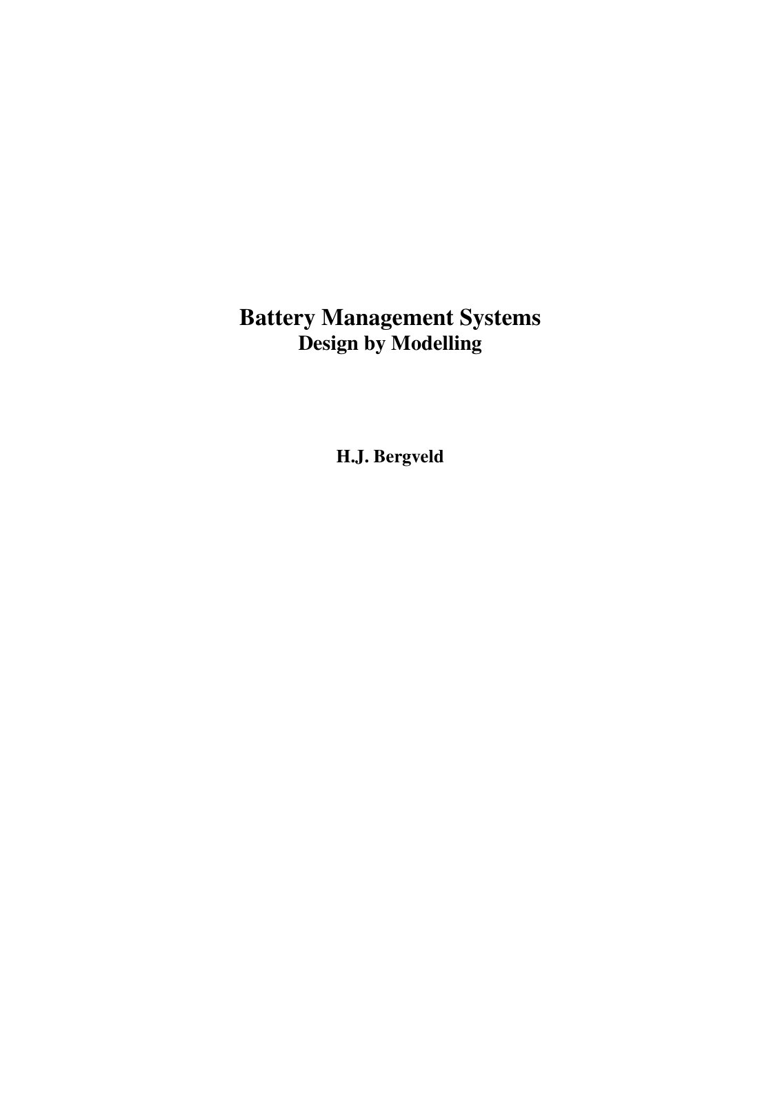 First page of Battery Management Systems Design by Mod