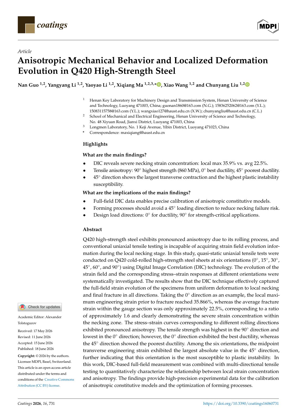 First page of 2026 Guo Q420 Anisotropic Deformation