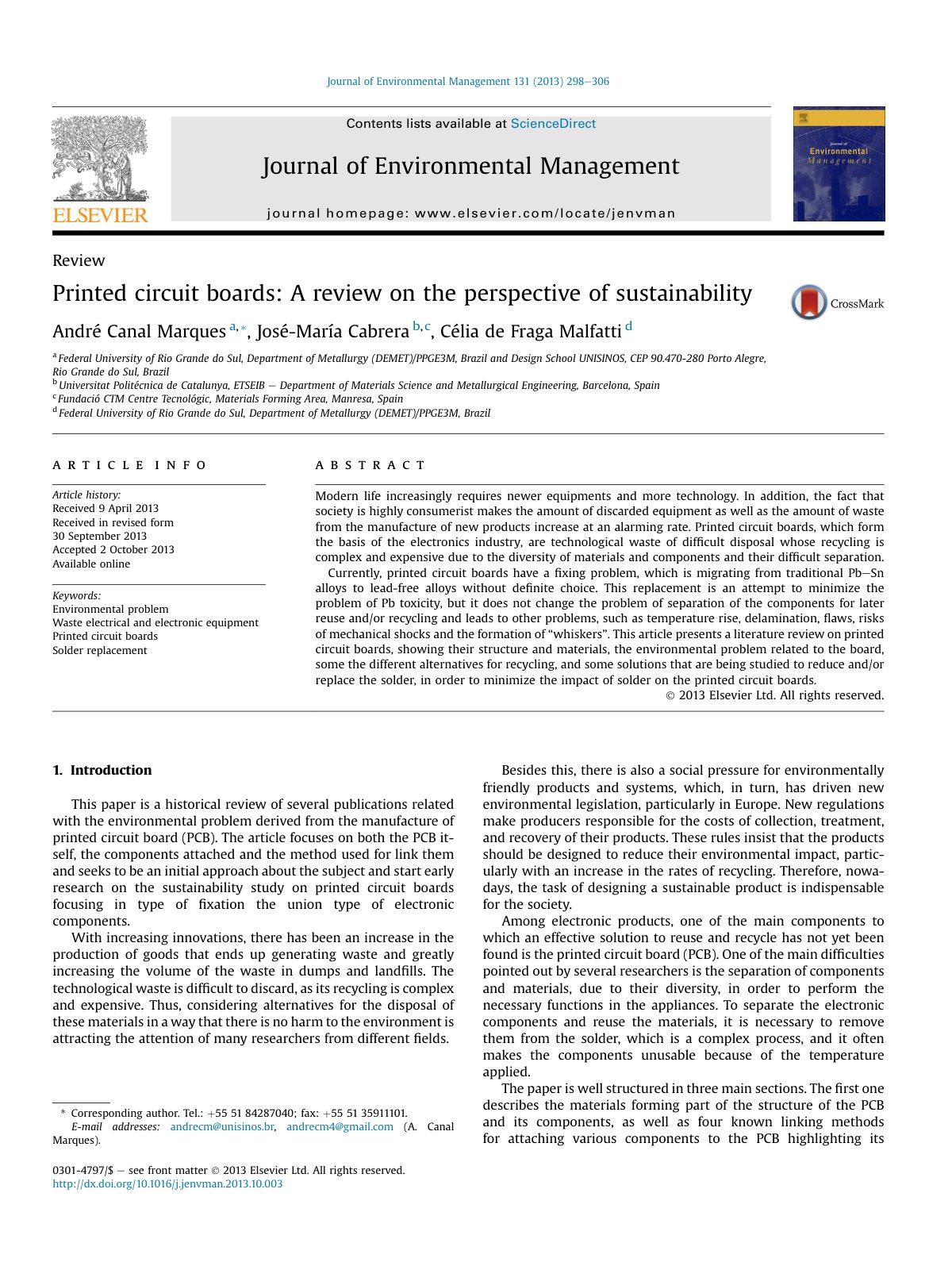 First page of Printed circuit boards A review on the p