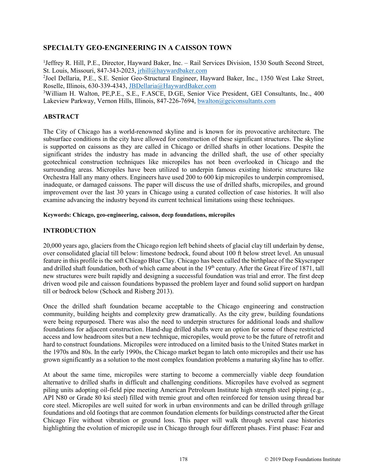 First page of SPECIALTY GEO-ENGINEERING IN A CAISSON TOWN
