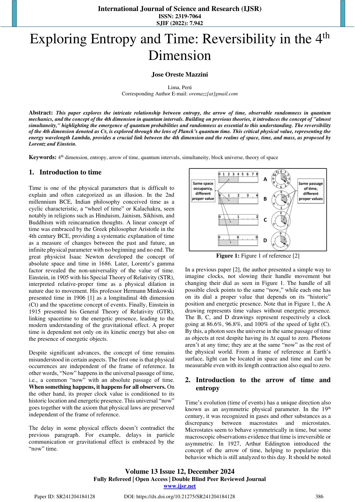 First page of Exploring Entropy and Time Reversibility