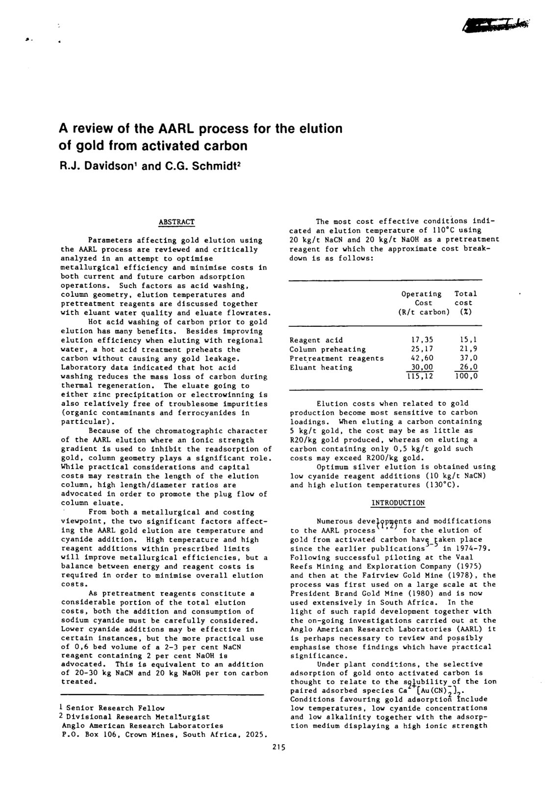 First page of A review of AARL