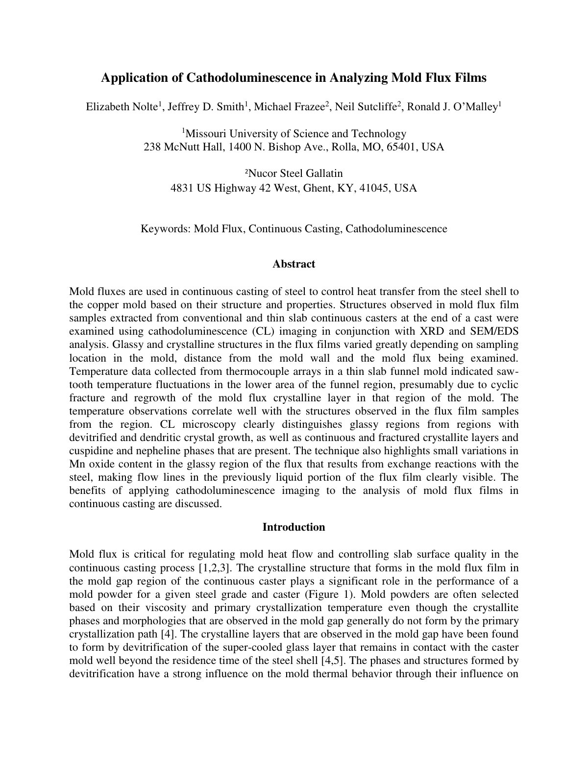 First page of Application of Cathodoluminescence in An