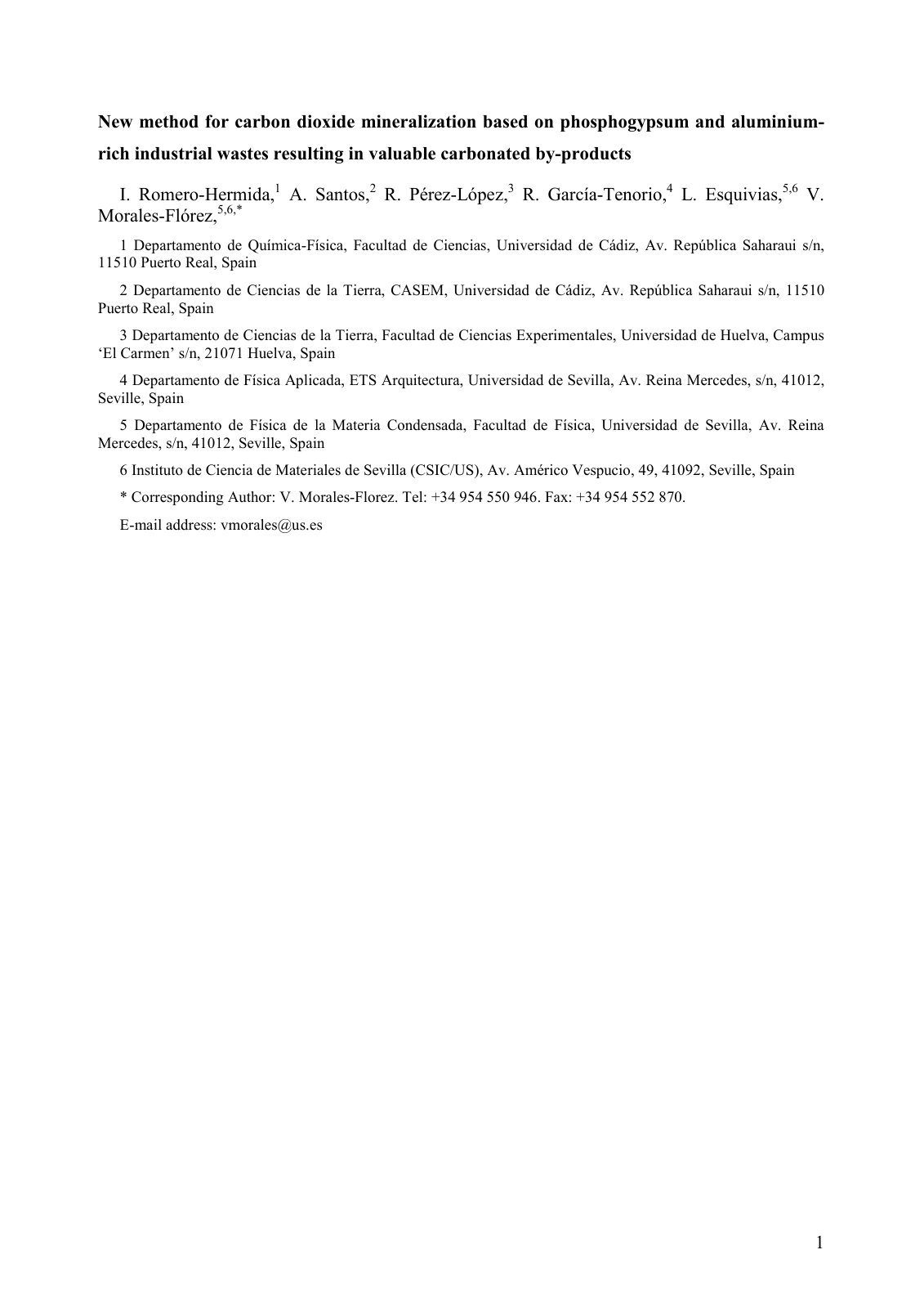 First page of New method for carbon dioxide mineraliza