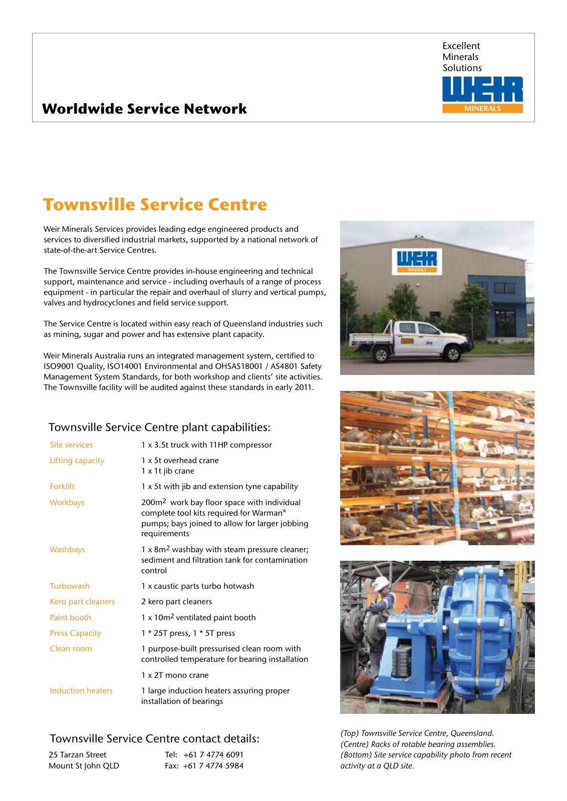 First page of Worldwide Service Network Townsville Service Centre PREVIEW