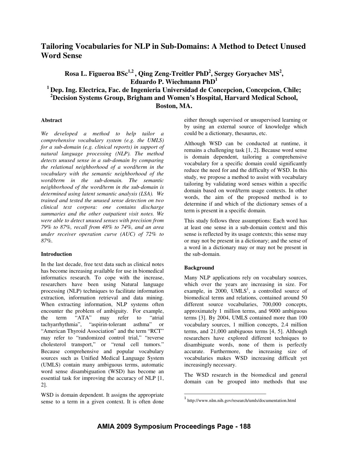 First page of Tailoring vocabularies for NLP in sub do