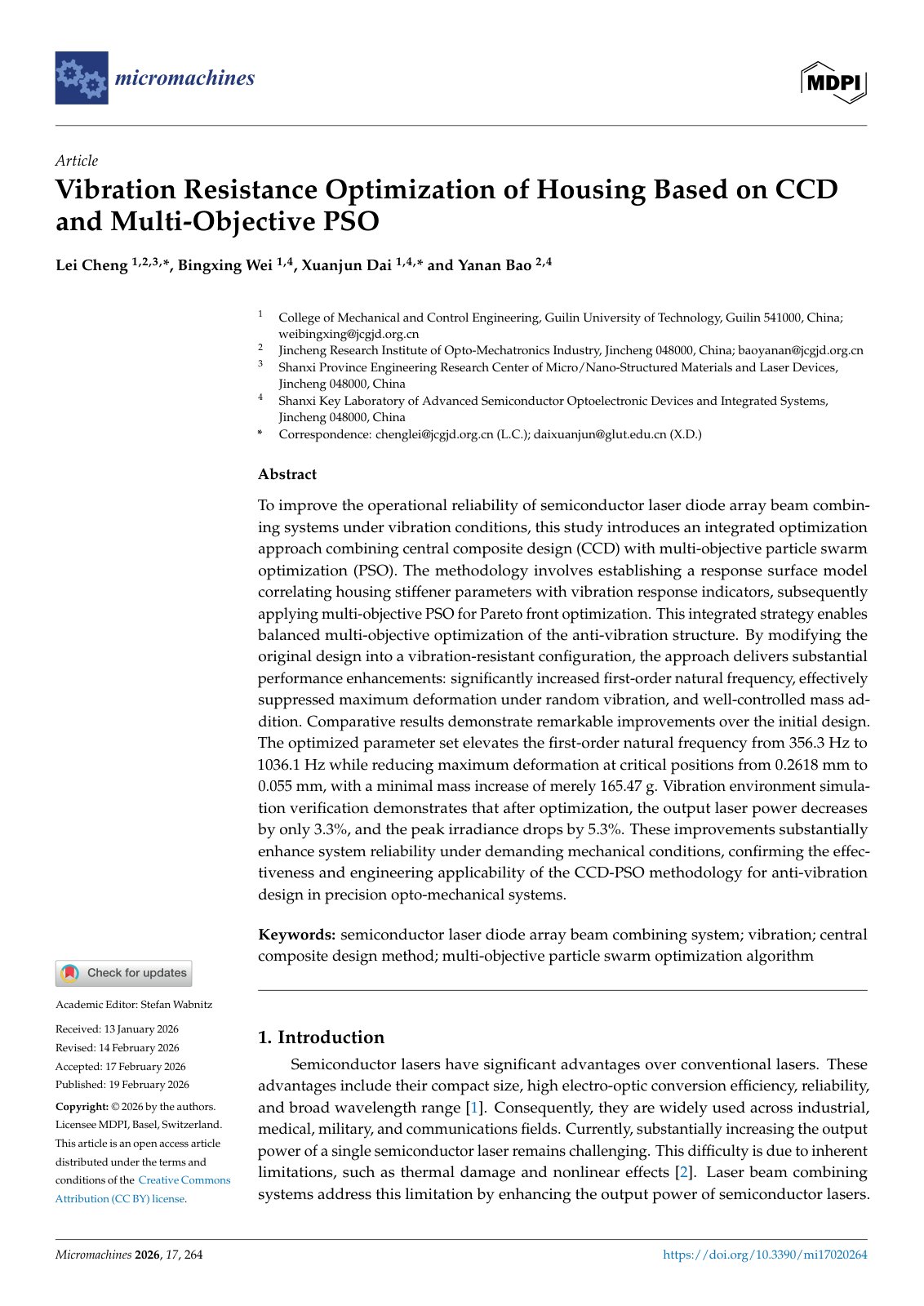 First page of Vibration Resistance Optimization of Housing Based