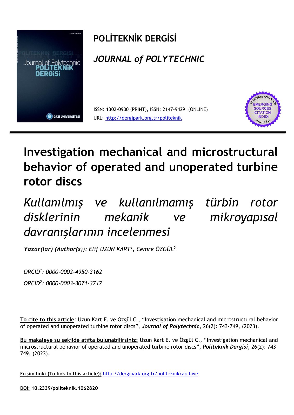 First page of Investigation Mechanical and Microstruct
