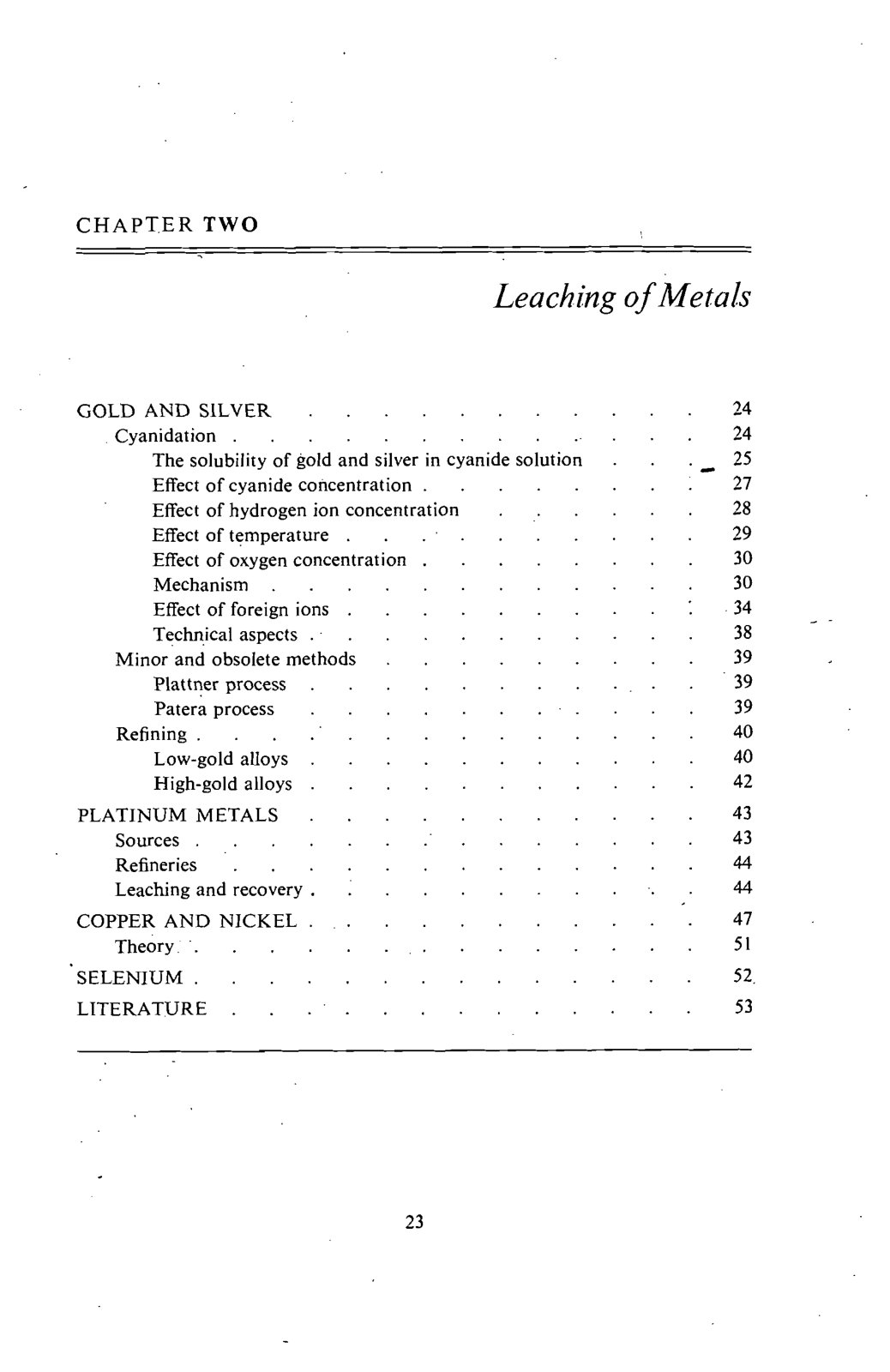 First page of Leaching of Metals: Cyanidation