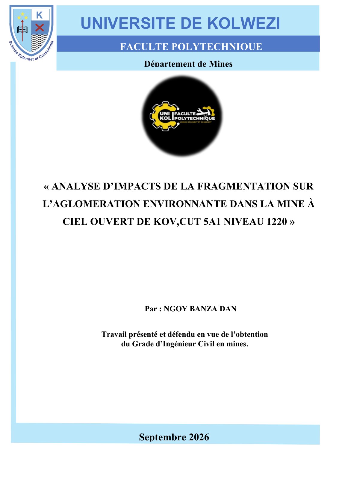First page of MEMOIRE DAN