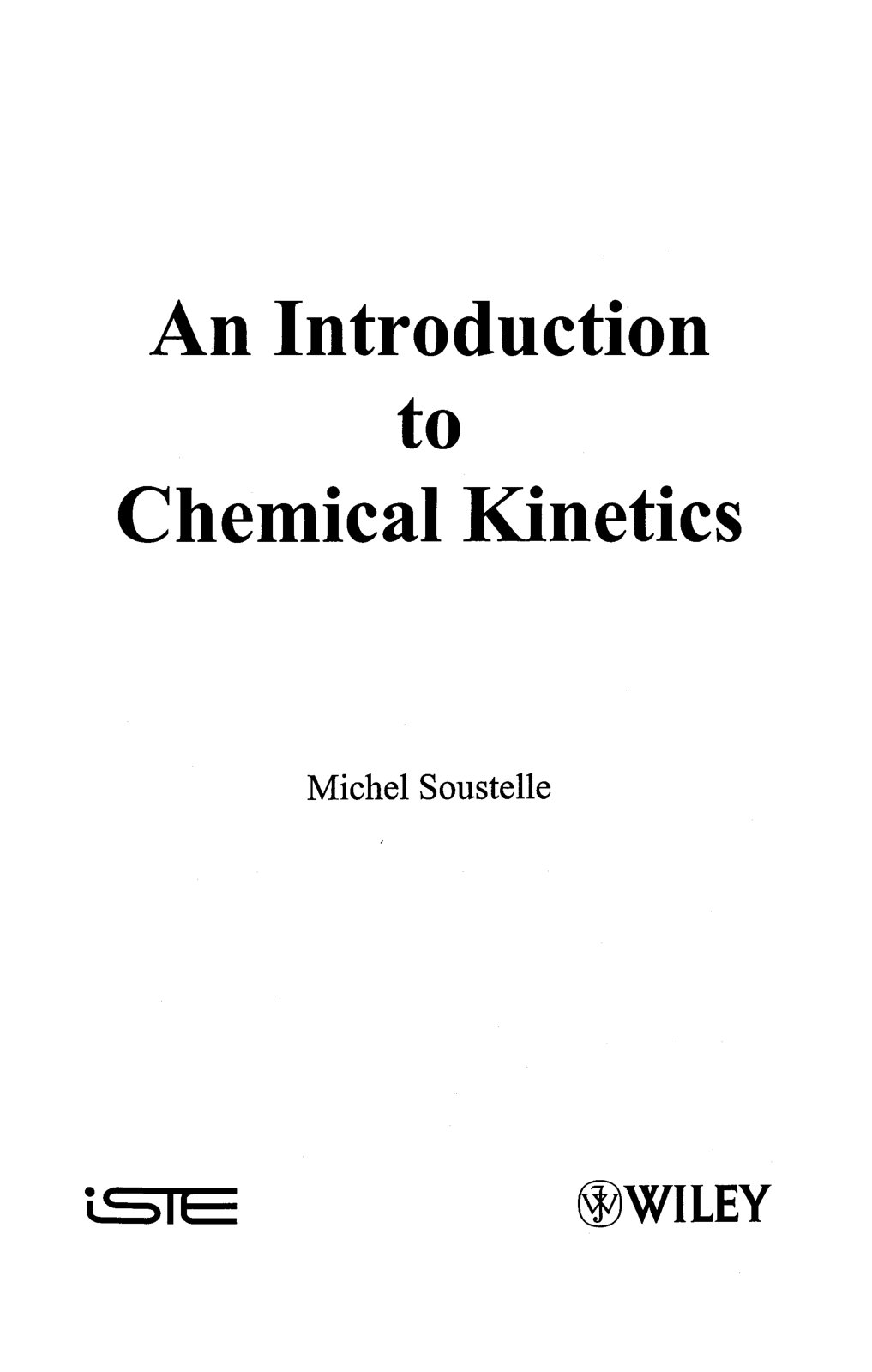 First page of An Introduction to Chemical Kinetics