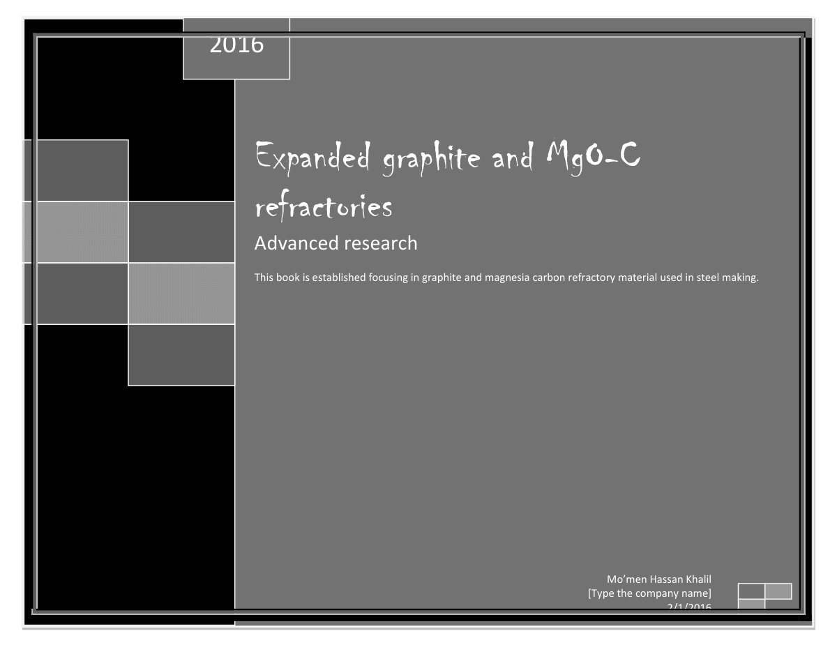 First page of Expanded graphite and MgO C refractories