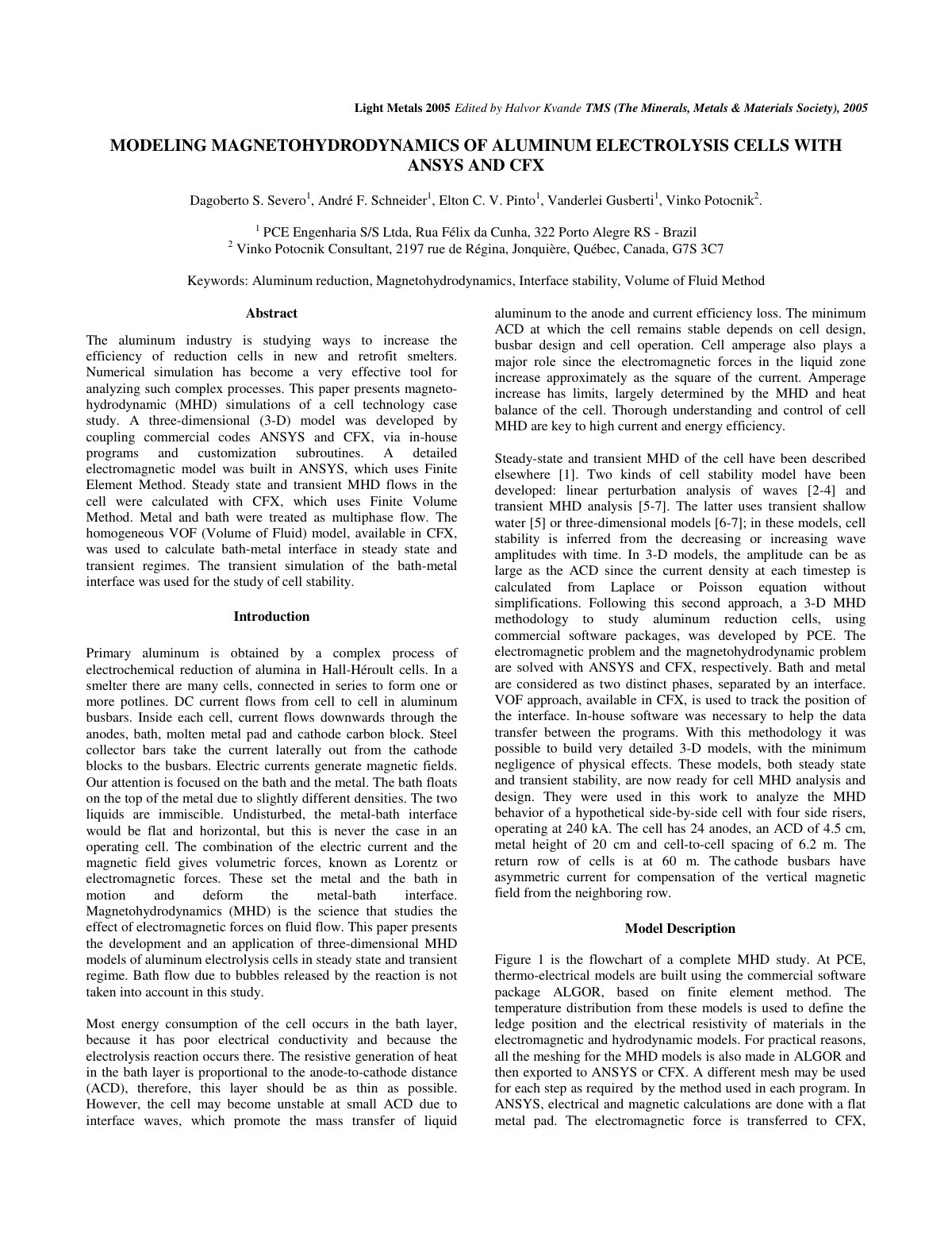 First page of Modeling Magnetohydrodynamics of Aluminu