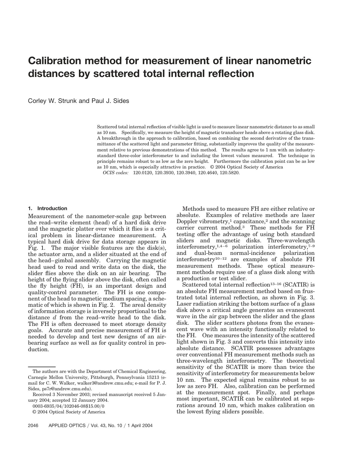 First page of Calibration Method for Measurement of Li