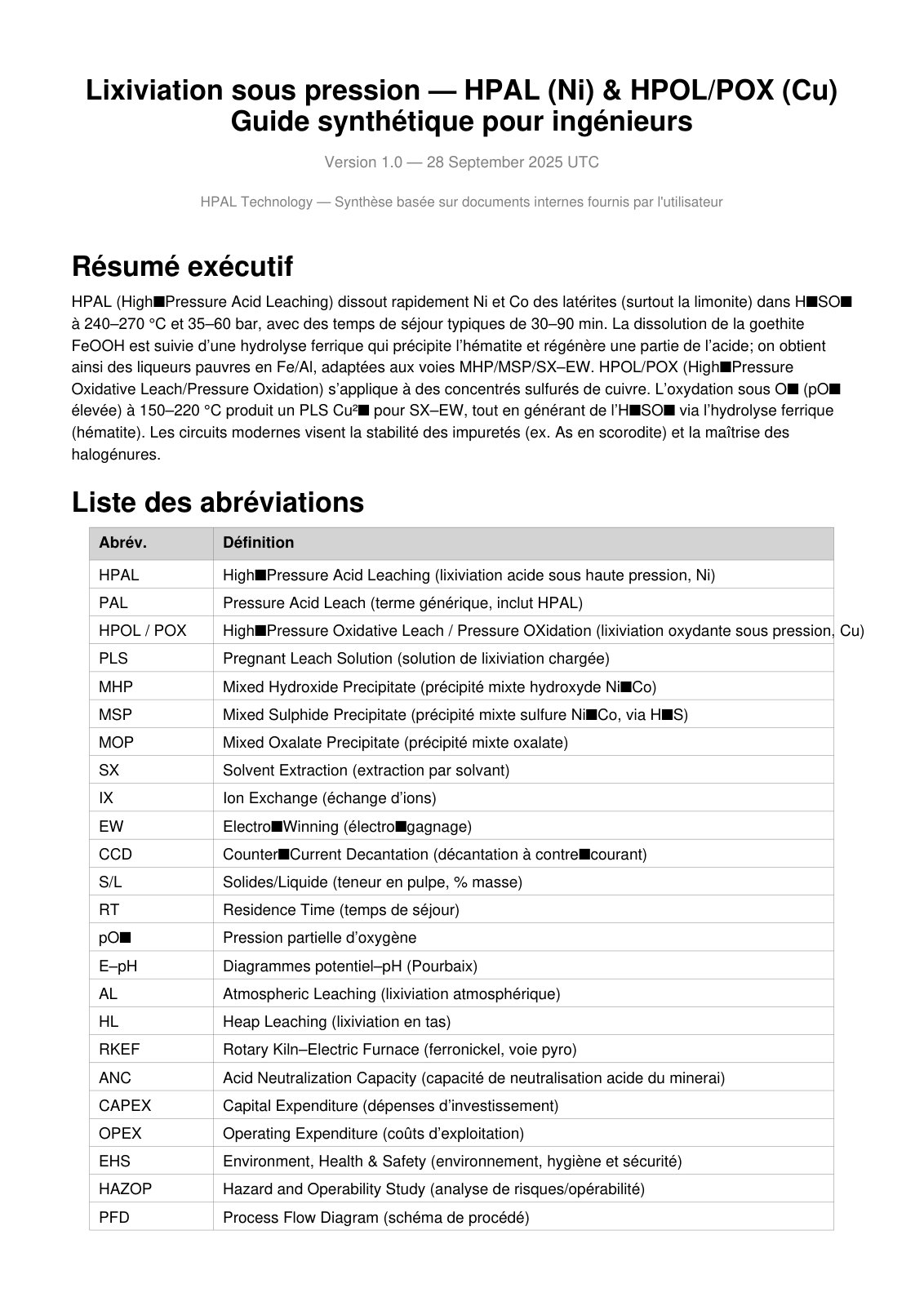 First page of Guide HPAL POX FR