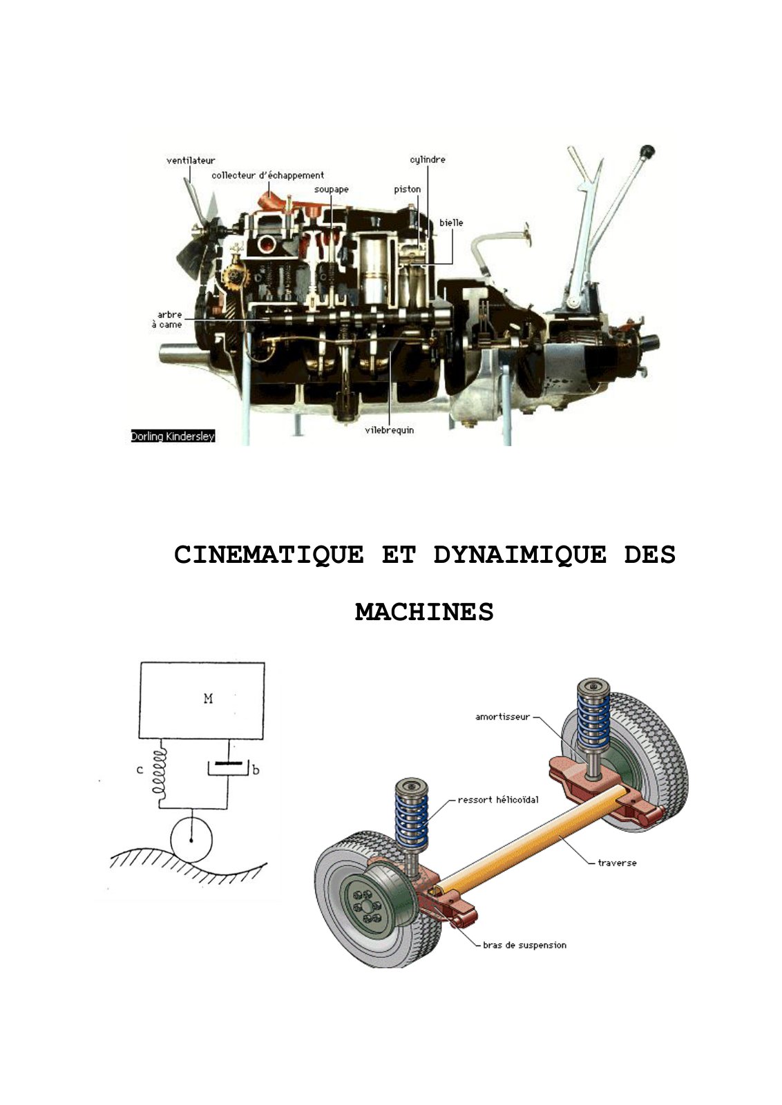 First page of cinématique et dynamique des machines